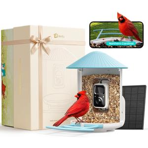Birdfy Bird Feeder with 2K AI Camera, Solar Powered, Trending Gift Idea for Mom, Dad & Bird-Lover, Wireless Smart Birdwatching with Auto-Record Videos & Notify, Great for Backyard & Outdoor Use
