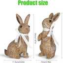 Rattan Effect Resin Bunny Easter Decor,Table Rabbit Easter Decorations,Spring Bunnies Decoration Statue Figurine for Home Farmhouse (Brown, Big-Pair)