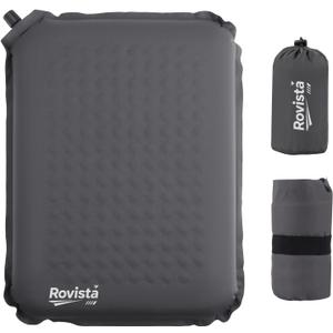 Self-Inflating Airplane Seat Cushion for Long Flights  Portable Travel Cushion Airplane Seat - Memory Foam Travel Seat Cushion Providing Pressure Relief (Grey, 15.7" x 11.8" x 2")