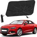 EcoNour Car Windshield Sun Shade | Foldable Car Umbrella Sun Shade | Windshield Cover Sunshade Blocks UV Rays | Sun Visor Protector | Automotive Interior Sun Protection Accessories (Medium 53" x 30")