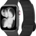 Magnetic Silicone Band Compatible with Apple Watch Band 38mm 40mm 41mm 42mm 44mm 45mm 46mm 49mm Women Men, Soft Waterproof Replacement Strap for iWatch Series 11 10 9 8 7 6 5 4 3 2 1 SE Ultra