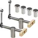 TOOLCOOL Bench Dog Clamp 3/4 Inch Dog Hole Clamp with Stainless Steel Bench Dogs for Woodworking MFT Table Workbench (Pack of 2)