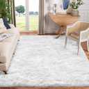 Goolela White Sheepskin Area Rug 8x10 Fluffy Fuzzy Furry Shag Rug for Living Room Bedroom Soft Faux Fur Rectangle