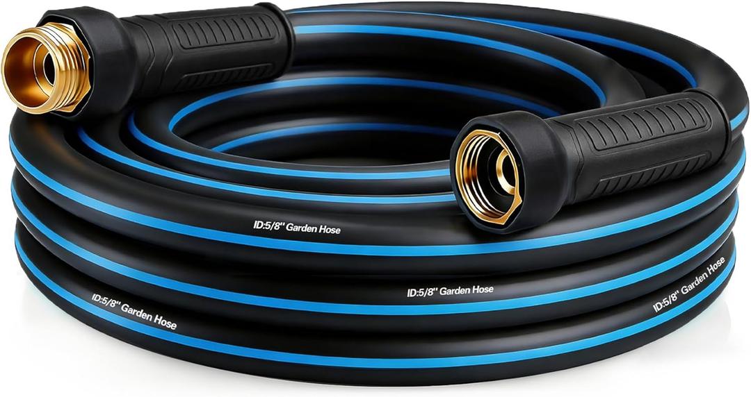 Garden Hose 15FT Non-expandable Heavy Duty HosesKink-free Flexible Water Hose, Leak-proof Hybrid Water Pipe with Male to Female Fittings for Garden, Car, House Cleaning