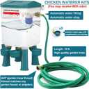 Float-Controlled Automatic Chicken Waterer & No Waste Feeder Kits - Chicken Coop Accessories, Poultry Waterer and Feeder, Two Buckets 3 Gallon/18-23 Pounds