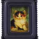 SIKOO Small Vintage Picture Frame 2.5x3.5 Black Antique Ornate Photo Frame with Bead for Tabletop and Wall Mount Display Vintage Gothic Wall Decor Art Gallery