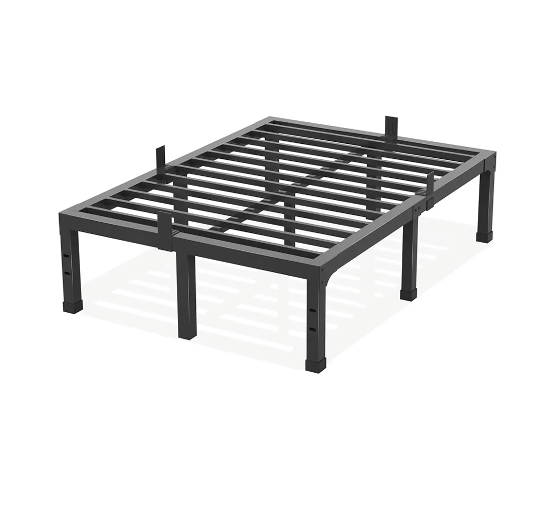 14 Inch Queen Size Bed Frame, 3500 lbs Heavy Duty Metal Platform, Mattress Foundation with Steel Slat Support/No Box Spring Needed/Noise Free/Non-Slip/Easy Assembly
