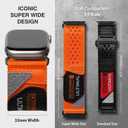 ULTIMAL Ultrawide for Apple Watch Band Ultra/Ultra2 49mm/46mm/45mm/44mm Ultra wide Sport Nylon Band for iWatch Series 10/9/8/7/6/5/4/SE/SE2 for Women Men Hollow Out Breathable watch band (49/46/45/44mm, Orange)