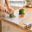 3-Piece Titanium Cutting Board Set, L-Shaped Lip for Dough & Meat, X-Large