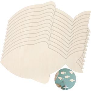 Anglechic 12 Pack 12 Inch Fish Craft Blank Fish Cutout Unfinished Wood Fishes Slices Wooden Fishes for Crafts Shaped Ornaments Door Hanger Decor for Outdoor Home House Wall Decor