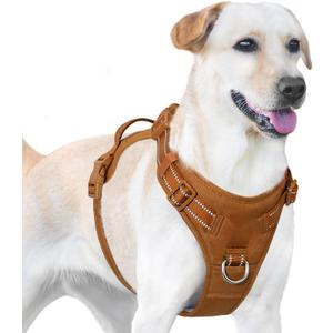 No Pull Dog Harness, Reflective Puppy Vest for Small Medium Large Sized Dog(Carmel Brown,M) (M(Neck:18.5-25.6",Chest:20.9-30.7"))