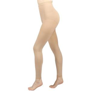 Compression Pantyhose for Women, 20-30 mmHg Footless Medical Compression Stockings, Waist High Opaque Graduated Support Compression Hose Tights for Edema, Varicose Veins, Swelling, L