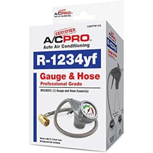 InterDynamics Certified AC Pro Car Air Conditioner R1234YF Refrigerant Gauge and Hose, Reusable AC Recharge Kit, 72 in InterDynamics Certified AC Pro Car Air Conditioner R1234YF Refrigerant Gauge and Hose, Reusable AC Recharge Kit, 72 in