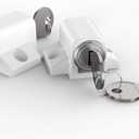 Lock, 2 Pack Sliding Door Window Lock, Push-in Key Lock, Patio Door Locks for Home Office Classroom (White)