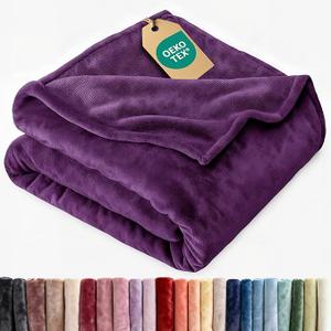 Ultra Soft Fleece Blanket Twin Size - Flannel Fleece Luxury Twin Blanket - Lightweight for Couch Bed Chair - Thick, Warm and Breathable - All Season Cozy Fuzzy, Anti-Static Microplush Bedding, Purple