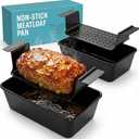 Spmarkt 2-Pack Premium 5-Layer PTFE Non-Stick Meat Loaf Pan Set with Drip Trays | Easy Release | Oven-Safe 2-Piece Loaf Pans for Healthy Cooking, Easy to Clean