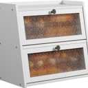 Bread Box for Kitchen Countertop Double Layer Large Capacity Bread Storage, Double Tier
