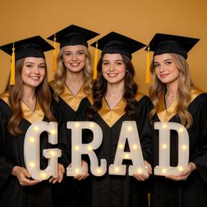 Graduation Decorations Grad Light up Letters Class of 2026 Decorations College Preschool Kindergarten High School Grad Party Decor Centerpieces LED Letters Sign Tables Wall Decor