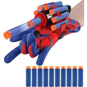 Spider Web Shooters with Gloves, Wrist Launcher Toy Set, Superhero Role Play Toys for Kids, Gift for Birthday, Halloween, Cosplay