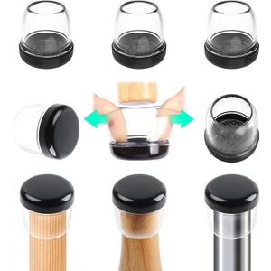 Ezprotekt Chair Leg Sliders for Carpet, 24 Pcs Chair Glides for Carpet Round, Carpet Furniture Pads Stool Leg Protectors Caps, Carpet Furniture Glides Quickly and Easily (M Fit: 7/8" to 1")