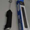 Milk Frother Handheld with Cover, Battery-Operated Electric Foam Maker Frother Wand, Whisk Drink Mixer & Foamer for Coffee, Latte, Matcha, Hot Chocolate (black-2)