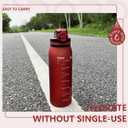 Opard 30oz/32oz Sports Water Bottle with Leak Proof Flip Top Lid BPA Free Tritan Reusable Plastic for Gym and Outdoor, Travel Water Bottle with Straw (Red)