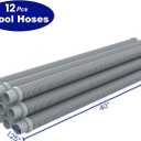 Poolvio Pool Vacuum Hose 40 Feet (12 x 40 Inch), 1.5 Inch Cuffs, Compatible with Most Inground Pool Automatic Cleaners, Gray