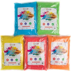 Kulture Khazana: Holi Color Powder 1lb Bags - 5 Pack - All-Natural, Washable, Non-Toxic, for Festival of Colors, Color Run, Gender Reveal & Parties