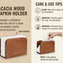 ARN CRAFT Acacia Wood Napkin Holder for Table, Wooden Napkin Holders for Kitchen, Standing Napkin Dispenser for Kitchen Dining Room Party Use, Kitchen Table Decor (Acacia 5.5"D x 2.5"W x 4"H)