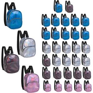 USPECLARE 36 Pack Clear Mini Backpack Stadium Approved Bag (4 Colors), 7.5"L x 2.8"W x 9"H