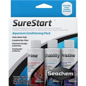 Seachem SureStart- 3 100 ml. Pack, Aquarium Conditioning Pack for Freshwater & Marine.