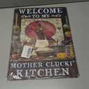 Funny Chicken Signs Welcome To My Kitchen Vintage Humorous Cartoon Rooster Cooking Aluminium Sign Metal Chicken Signs Decor Home Ktichen Farm Are Wall 12x16 Inch