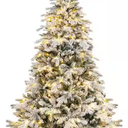 6 ft. Pre-lit Snow Flocked Hinged Artificial Christmas Tree with 260 LED Lights