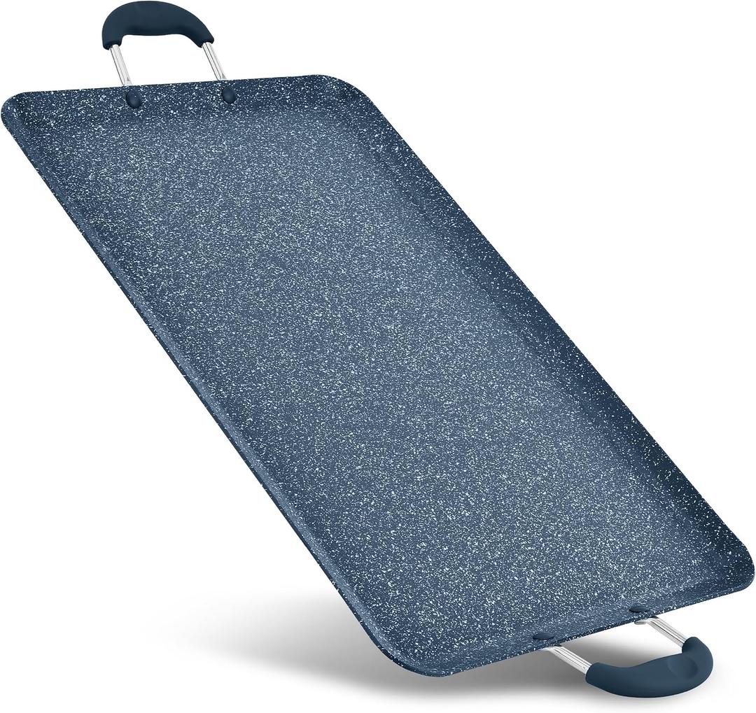 NutriChef Double Burner Griddle | Flat Top Griddle for Stove Top