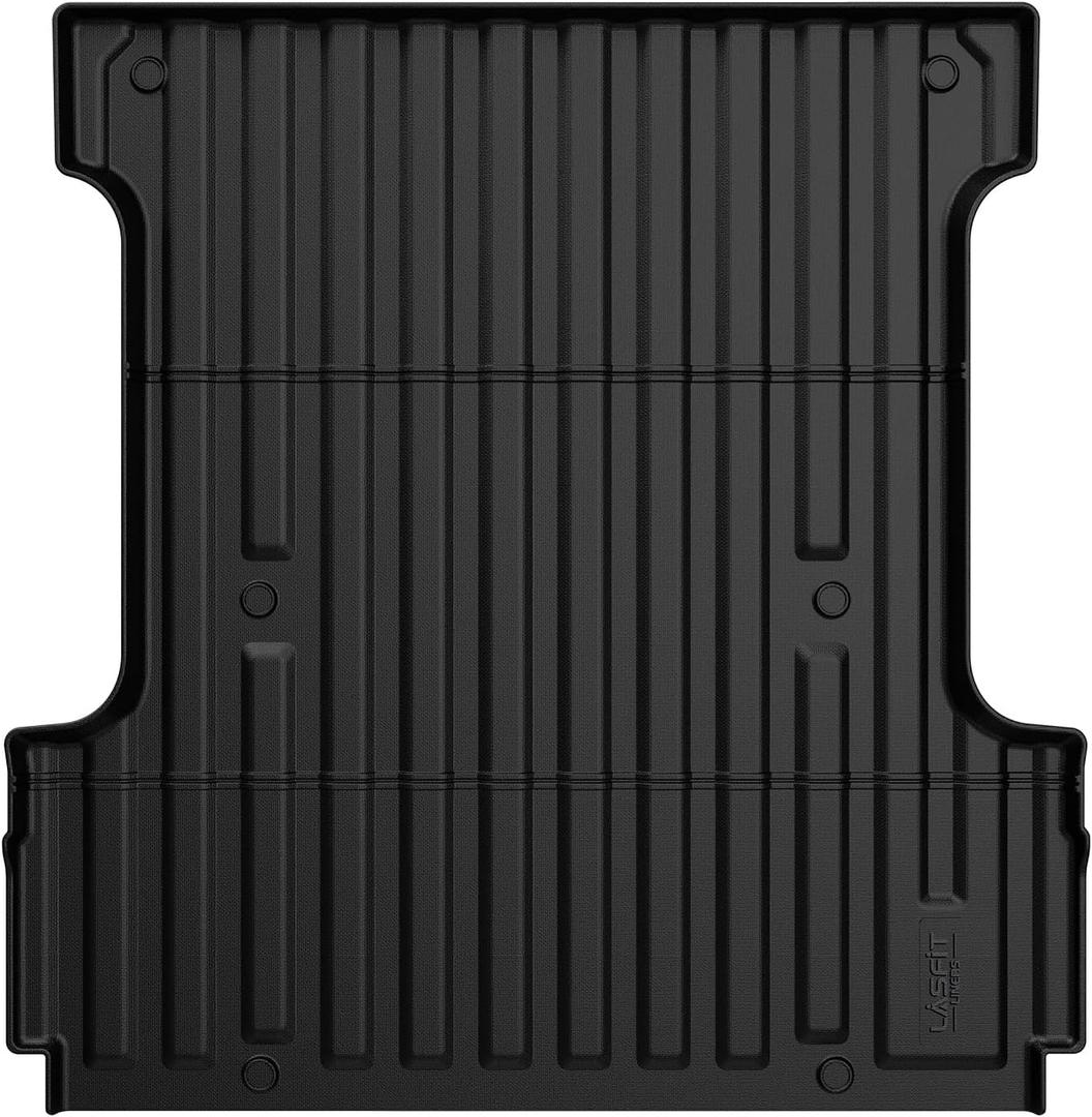 LASFIT Truck Bed Mat for Ford F-150 5.5FT Bed 2024-2026 F150 Lightning Custom Fit for 67.1 inch Bed Box All Weather Protector TPE Bed Liner Durable Easy Clean- Black