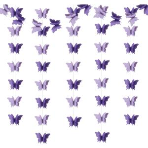 Butterfly Decorations, Purple Butterfly Decorations for Wedding Baby Shower Birthday Party Decorations Purple/Lavender Pack of 4, 10001