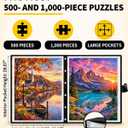 Puzzle Binder, Storage Folder for 500-1000 Piece Jigsaw Puzzles, 28.9 X 20.5 X 1.6 Inches