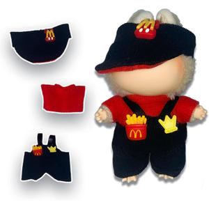 Clothes for Lububu 17cm Dolls(NO Doll) Outfit with Accessories Suit for Lububu Cute Stylish,Dress Up 3 Piece Set Hat Clothing for lububu