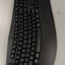 Wireless Keyboard and Mouse Combo, 2.4G Full Size Wave Keys Ergonomic Keyboard with Wrist Rest and 3-Level DPI Adjustable Wireless Ergonomic Mouse for Windows, Mac OS Desktop/Laptop/PC(Black)