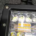 Auxbeam 6 Modes Amber White Series LED Cubes, 3Inch 72W LED Pods Dual Color Off-Road Strobe Lights, Spot Flood Combo Driving Offroad Ditch Lights Flashing Warning Functional, Pair