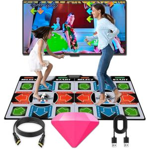 TV Dance Mat Games - Wireless Music Electronic Dance Mat Fun Dance Fitness Games for Kids, Christmas and Boys and Girls Birthday Gift Ideas, Silver Gray