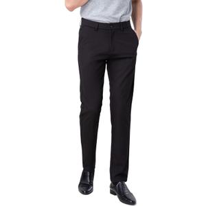 Plaid&Plain Mens Slim Fit Dress Pants Stretch Dress Pants (33W x 30L, Black)