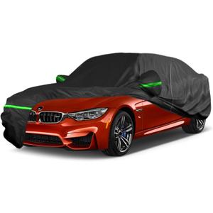 Car Cover for BMW 3 Series Sedan 320i 325i 328i 330i 335i (1999-2025), All Weather BMW Car Covers Windproof, Indoor Outdoor Sun Rain Dust Waterproof, Dustproof, UV Proof Protection(Black)