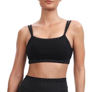 Aoxjox Dual Core High Impact Layered Sports Bra (Black, XL)