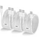 LOFPYE 3-Pack 10FT 60W USB C to USB C Cable, Type C to Type C Cable,Fast Charging Cable for iPhone 16 15 Pro Plus Pro Maxfor Galaxy S24 S23, for iPad Pro/Air, for MacBook Pro/Air and More
