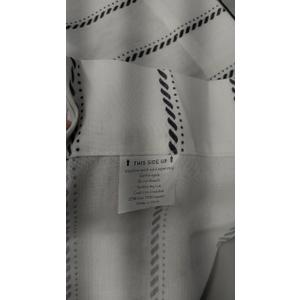 jinchan Nautical Linen Striped Kitchen Curtains 36 Inch Farmhouse Tier Cafe Curtains for Living Room Bathroom RV Rustic Half Window Light Filtering 2 Panels Black on White