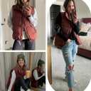 Athlisan Womens Zip Up Puffer Vest Stand Collar Sleeveless Padded Jacket Coat (Brown)