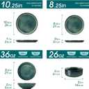 vancasso Starry Plates and Bowls Sets for 6, 24 Pieces Dinnerware Sets, Green Reactive Glaze Dishes Sets for Kitchen, Scratch Resistant Stoneware Dishes Set, Dishwasher and Microwave Safe