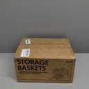 5 Pack Small Woven Storage Baskets for Shelves, Cotton Rope Baskets Organizer for Bathroom, Closet & Nursery, Decorative Storage Bins for Organizing Socks, Toys, 11.8"x7.9"x4.7", Khaki/White