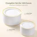 200PCS Gold Plastic Plate, Disposable Party Plates